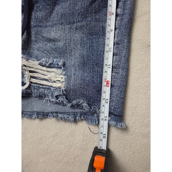 YMI Dream Small Stretch Easy Fit Distressed Denim Shorts Dark Blue - Picture 8 of 8